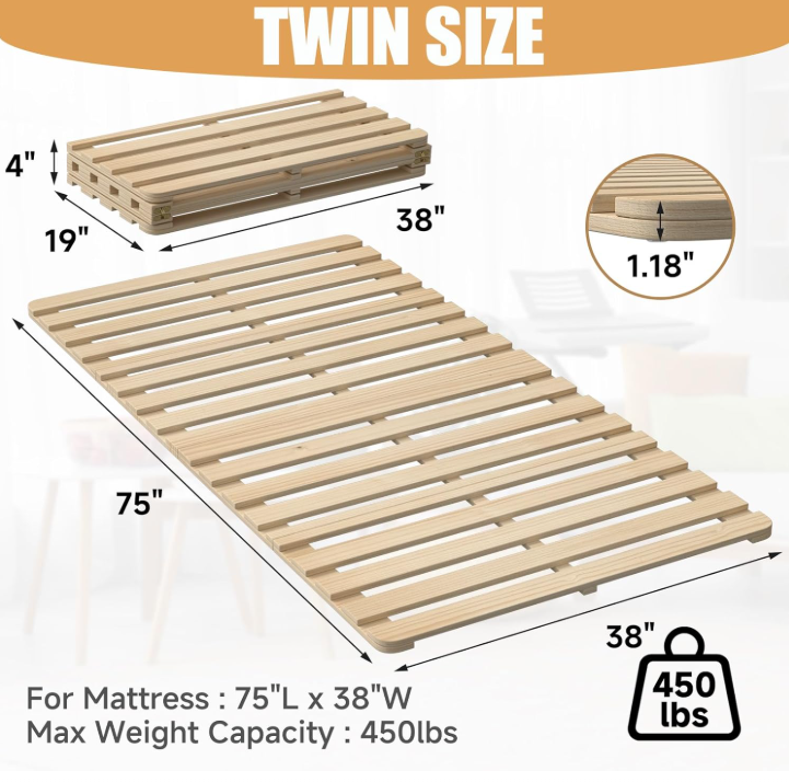 MustMat natural igusa rush grass tatami room bed frame mat folded for easy storage