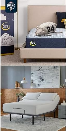 : Serta SleepTrue mattress on adjustable bed base in modern bedroom setting