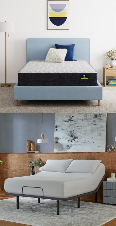 Serta Classic mattress compatible with adjustable bed showing comfort foam layers