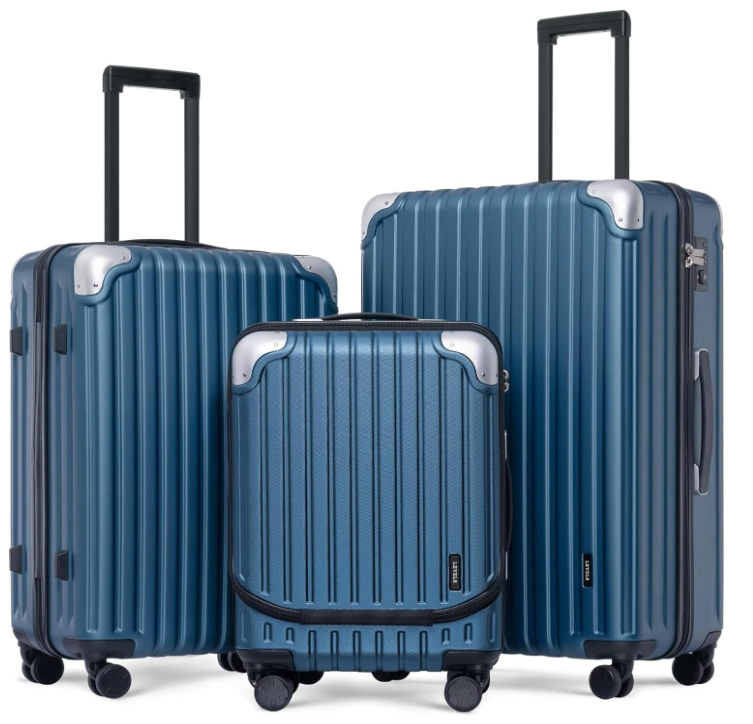  Level 8 luggage hardside lightweight carry-on suitcase in gray on white background