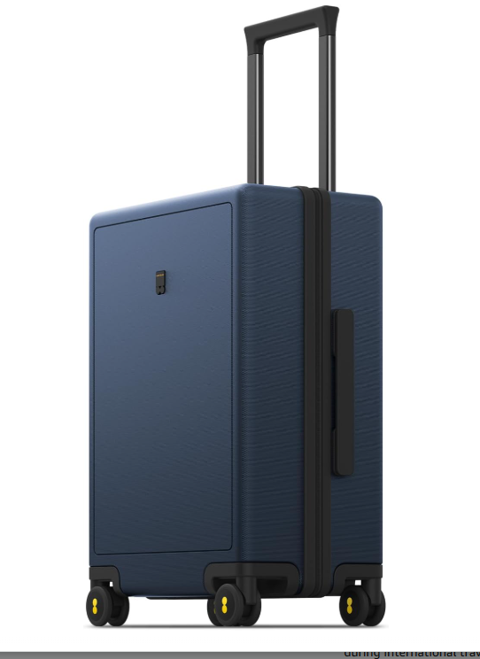 Level 8 luggage, TSA-approved, hardshell, lightweight checked suitcase in dark charcoal color