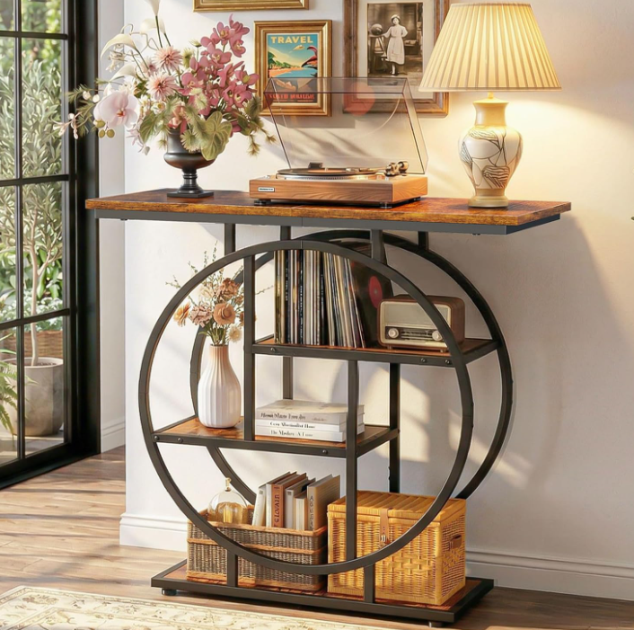  Narrow furniture table console with USB outlets for hallway