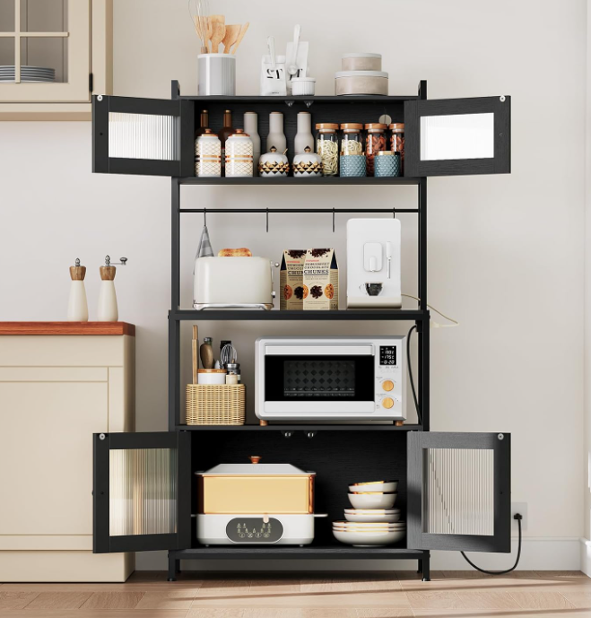 Microwave Cabinet That Will Transform Your Messy Kitchen Into a Clean Dream Space