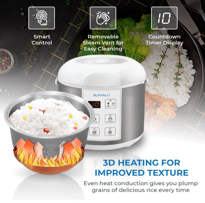 Smart Cooker IH 5-cup rice cooker white non-coating inner pot on kitchen counter