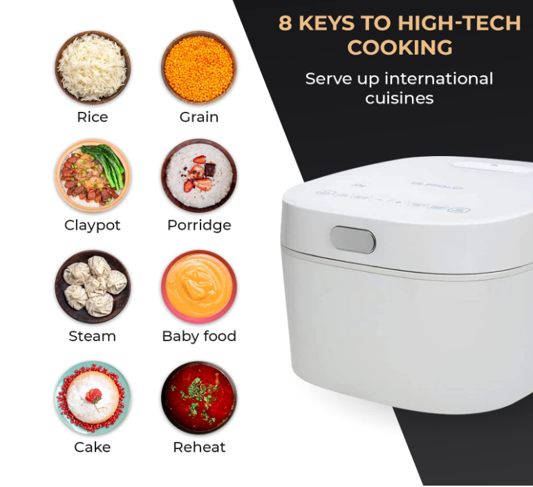 Non-Coating Induction rice cooker multiple cooking functions display