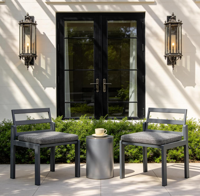 Great Deal Furniture outdoor dining chair set with cushions for patio use