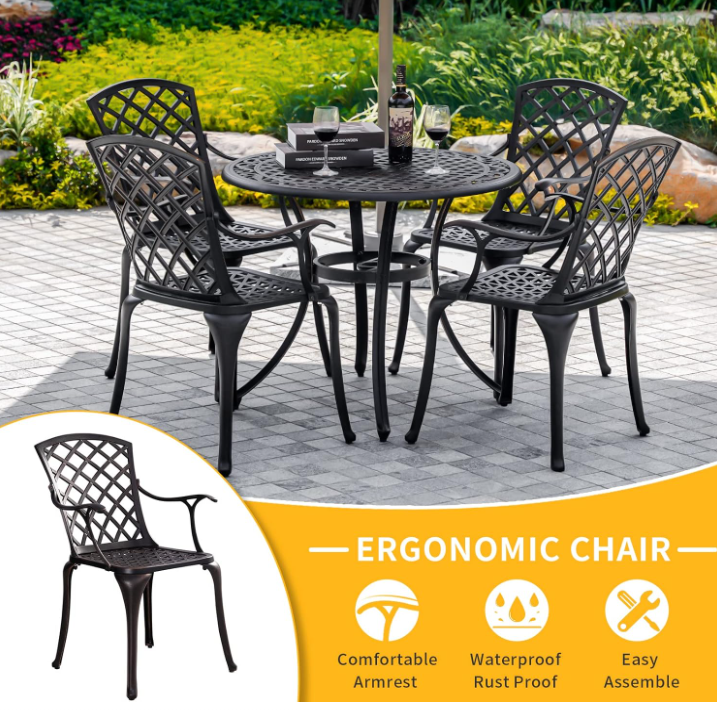 outdoor dining chair set for garden and backyard