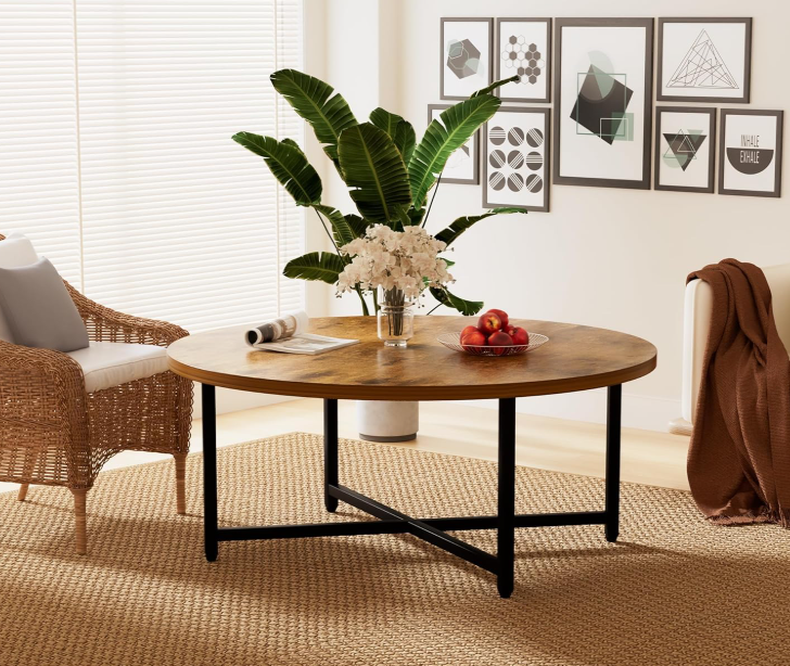 Industrial round coffee table